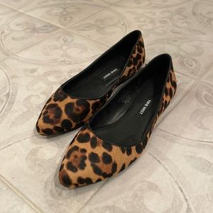 Nine West leopard, calf hair flats size 6